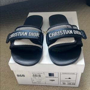 Dior Navy and White Sandals